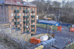 Vy mot tunneln på Södra vägen från Carlanderska sjukhuset.