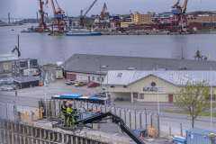 En vy från Kvarnberget mot Operan, där Västlänken byggs.