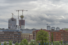 Från skansen Lejonet ser man mot Gårda och bygget av Citygate och Kineum. I bakgrunden som Gothia Tower.
