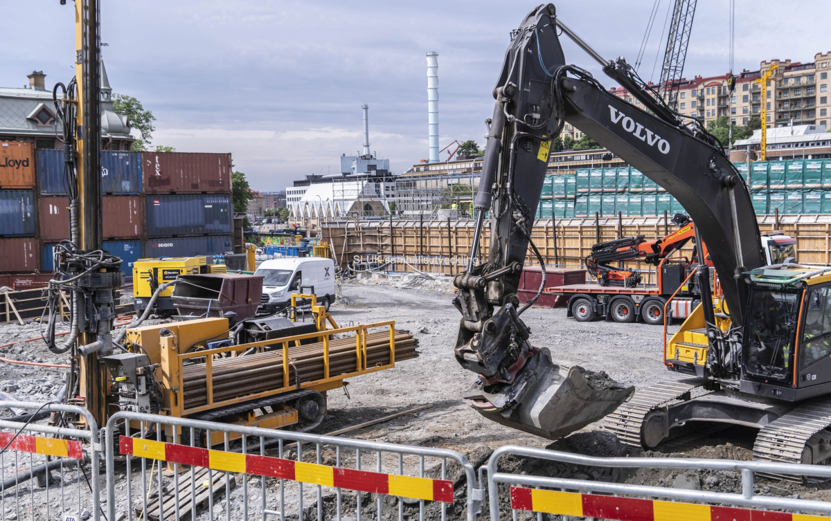 En aktuell vy från arbetet med Västlänken vid Haga.