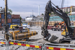 En aktuell vy från arbetet med Västlänken vid Haga.