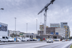 I bakgrunden byggs bostäder och Lidl får nya lokaler i Partille