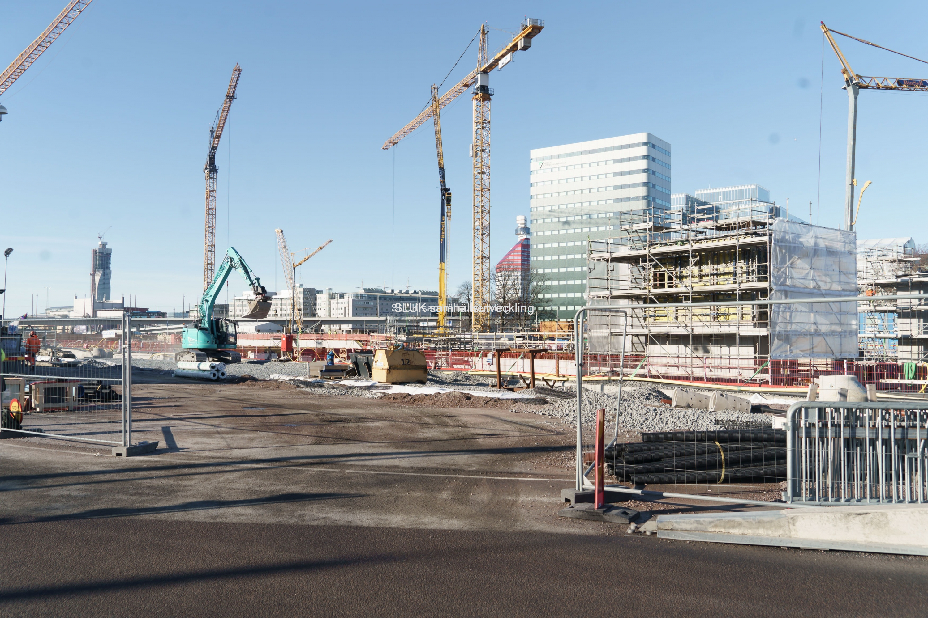 Vid Nils Ericsonplatsen pågår arbetena med Västlänken Centralen.