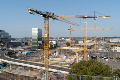 Vy över Nils Ericsonplatsen där den nya stationen för Västlänken  centrum byggs. DStationen heter Grand Central och som kommer att  öppna 2026.