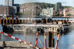 Här syns en del av konstruktionen i älven.