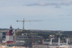 Här syns Läppstiftet, byggandet av kontorsfastigheten Platinan och Hisingsbrons pyloner.