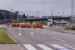 Byggnationen av västlänken påverkar all trafik i staden. Den blå bron är Götaölvsborgsbron som kommer att ersättas av Hisingsbron