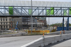 Man ser pågående arbeten för både Hisingsbron och för Västlänken.