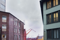 En vy från Kungshöjd mot Frihamnen.