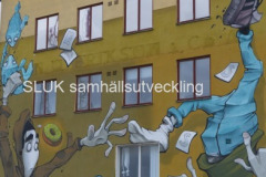 Graffiti på vägg  oktober 2019.