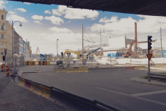 Det här är korsningen Östra Hamngatan och Kanaltorgsgatan. Man kan inte köra vidare mot Kanaltorget