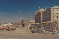 Arbetsplasen kommer att omgärdas av plank