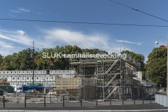 På Korsvägen har man kommit en bra bit på att bygga det tillfälliga resecentrum med Pressbyrån.