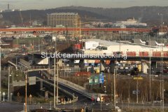En vy mot Olskroken och Partihallsförbindelsen, "Röde orm".